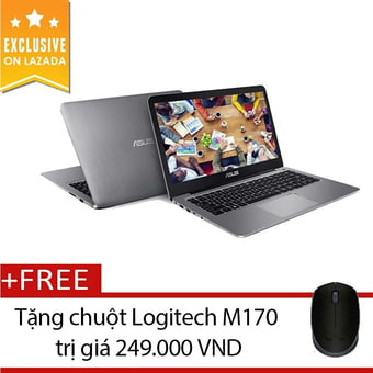 Laptop Asus E403NA 14 inch (Xám) - Hãng phân phối chínhthức+Tặngchuột Logitech M170 (Đen)